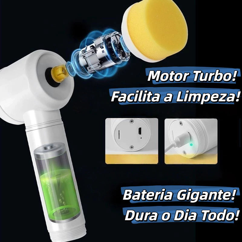 Kit escova Eletrica de Limpeza 5 em 1 Sem Fio Limpador Multiuso