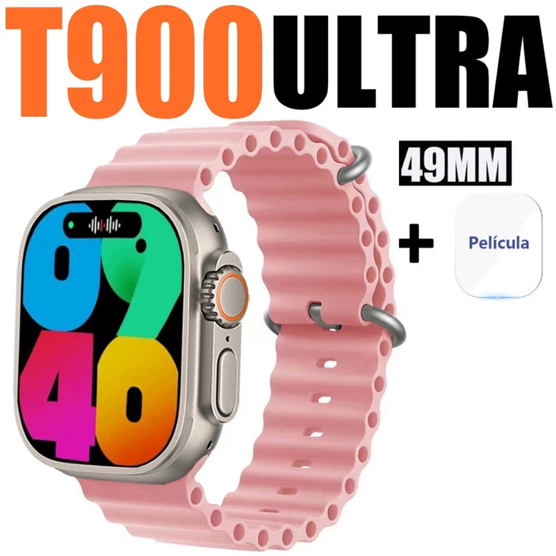 T900 Ultra Smartwatch Relógio Inteligente Prova Bluetooth Monitoramento De Saúde Exercício Contagem