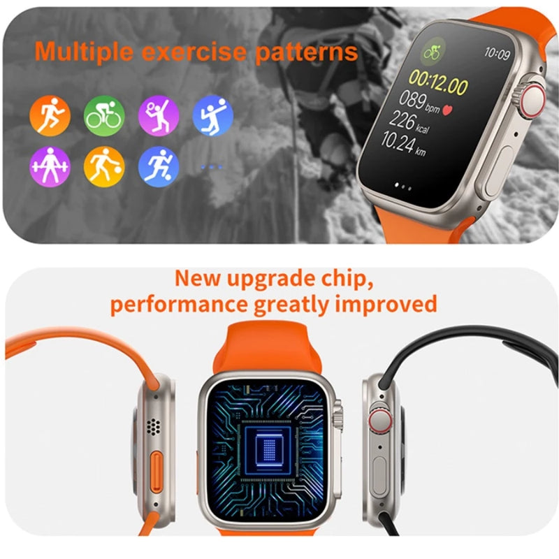 T900 Ultra Smartwatch Relógio Inteligente Prova Bluetooth Monitoramento De Saúde Exercício Contagem
