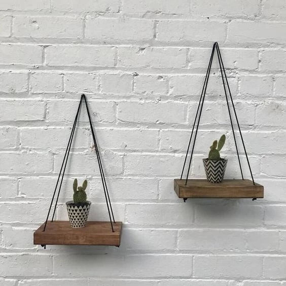 Kit 3 Prateleiras de Madeira Nicho Suporte Plantas Rustico mdf