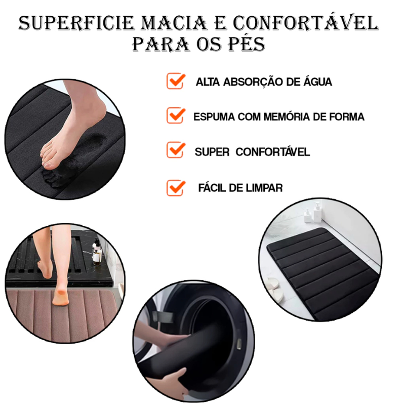 Tapete De Banheiro Soft Macio Secagem Rápida 60x40cm