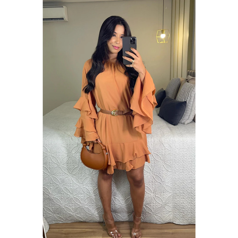Vestido buho tecido duna tamanhos G único