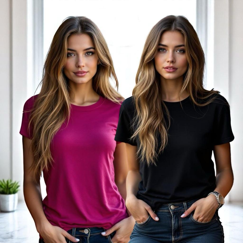 Kit 6 Camisa Feminina Básica Baby Look T-Shirt 100% Algodão