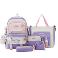 Kit 5 Bolsa Mochila Femina De Nylon adequado Para Escola Multiuso
