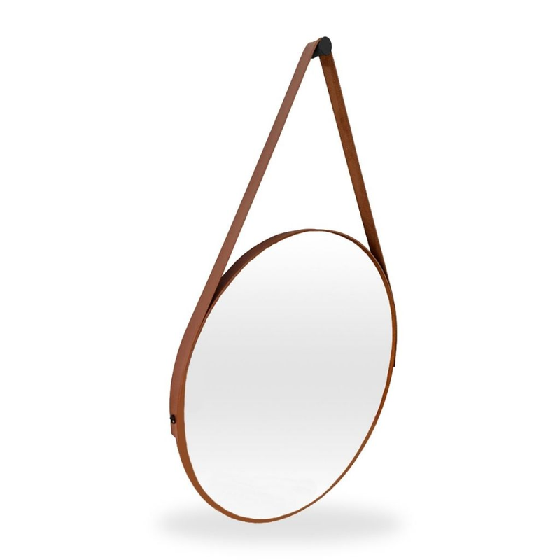 Espelho Redondo Decorativo Adnet Alça 60cm e 50cm Sala Quarto Banheiro de Parede