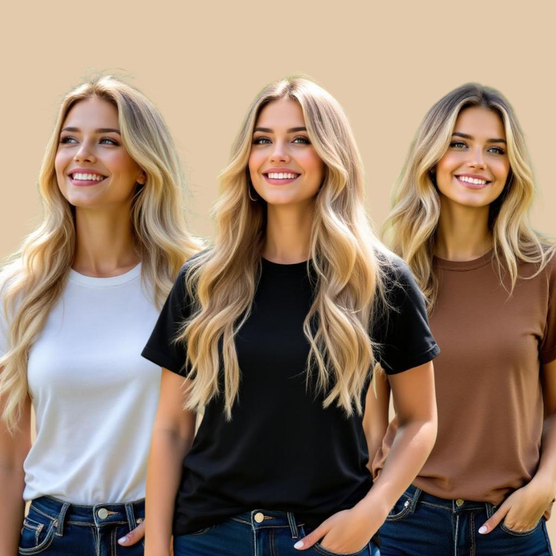 Kit 6 Camisa Feminina Básica Baby Look T-Shirt 100% Algodão