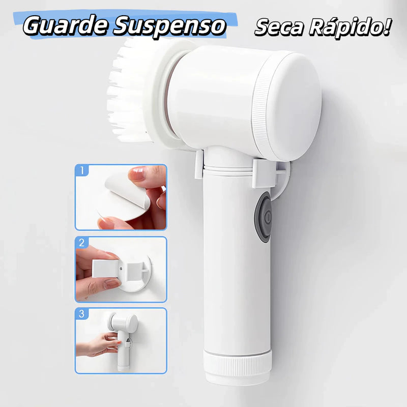 Kit escova Eletrica de Limpeza 5 em 1 Sem Fio Limpador Multiuso